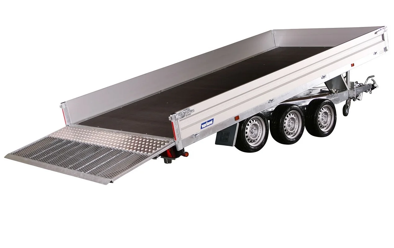 Double  Axle Car Trailer with Adjustable Loading Ramp and Electric Brake Car Trailer Flatbed Trailer carrier
