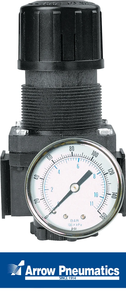 Стандартный регулятор сжатого воздуха NPT 1/4 дюйма с неподъемной регулировочной крышкой и манометром