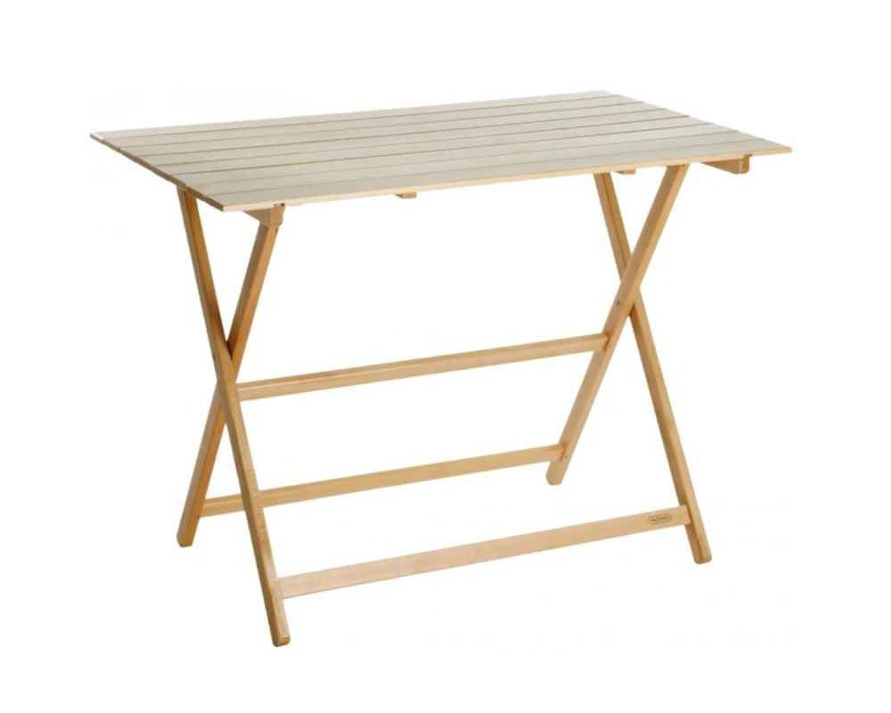Top quality Made in Italy Folding garden table cm60x100 solid beech wood natural color for indoor and outdoor use garden patio