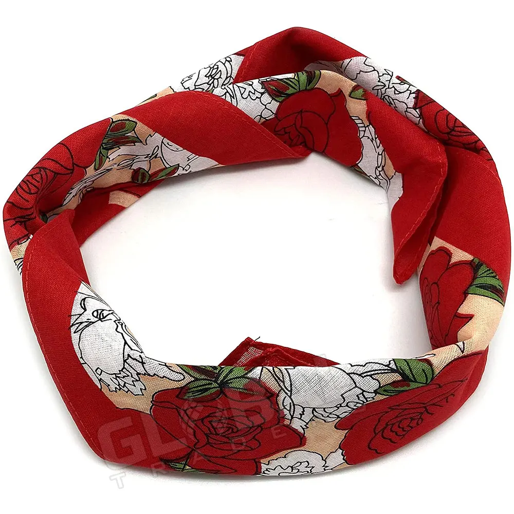 Customized Factory Double Print Bandana Custom Logo Fans Cotton Bandana