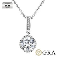 Luxury 2 Carat VVS1 GRA Moissanite Diamond Trendy Jewelry Silver 925 Clover Pendant Necklace Destiny Jewellery