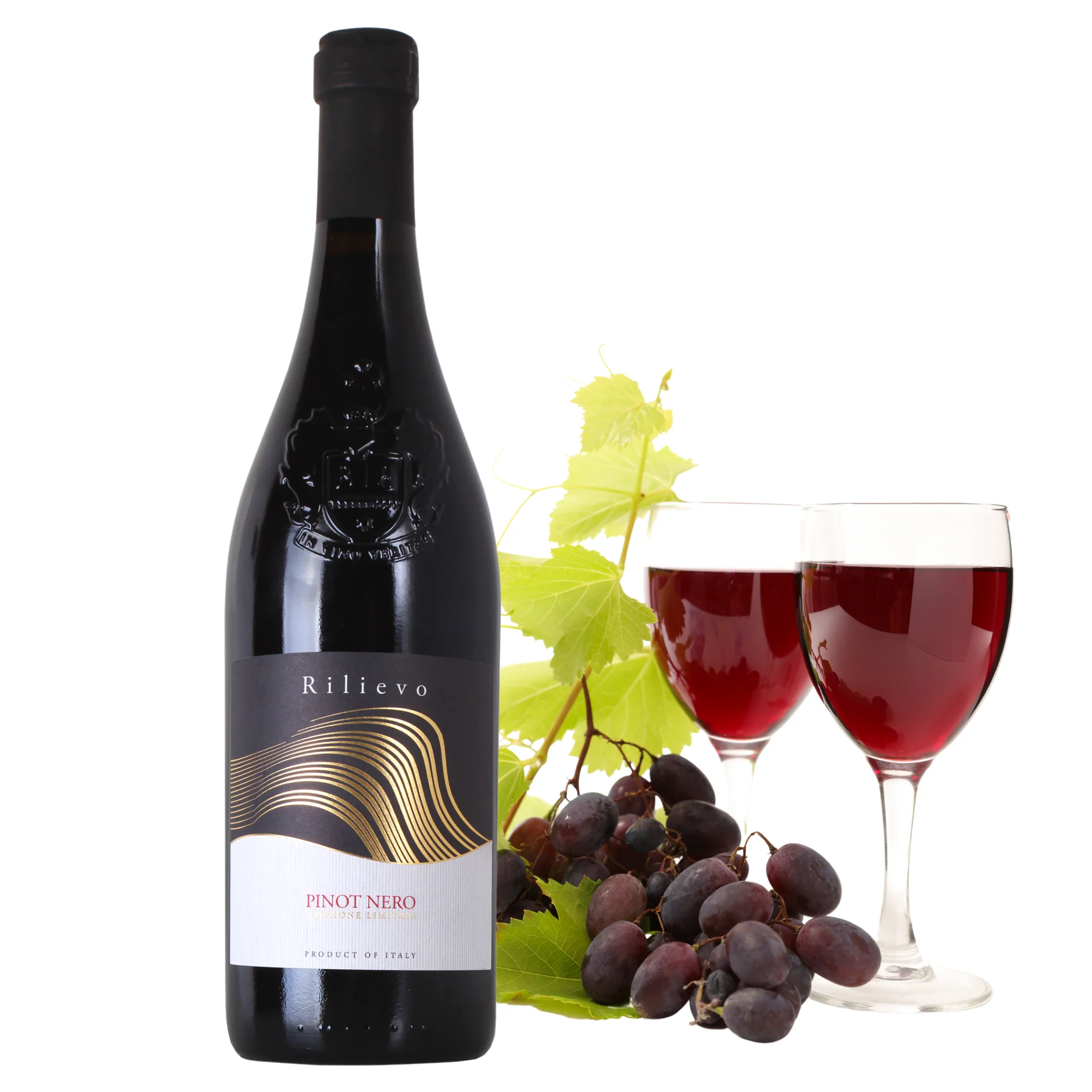 Dropship Red Wine - Pinot Noir Trevenezie IGT Rilievo - Red wine bottles for sale 750 ml alcohol wine 12%