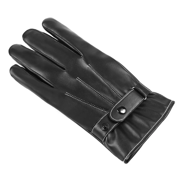 Man Women PU Antiskid Glove Waterproof Warm Winter Cycling Driving Mittens Motorcycle Touch Screen Leather Gloves