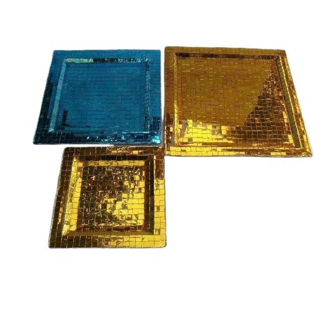 
Square Iron Plate with food safe enamel on glass mosaic can be in any colours 