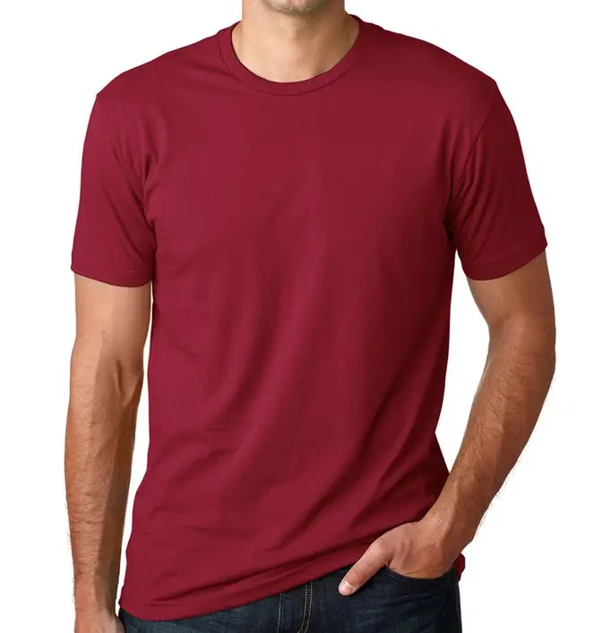 Sporty Style Round Neck Unisex Tee with Custom Logo Print Breathable Fitted Fitness Tee Maroon color crew neck cotton t shirts
