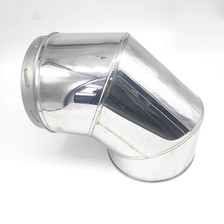 Двойная настенная Поворотная труба из нержавеющей стали с прямым затвором для каминной плиты