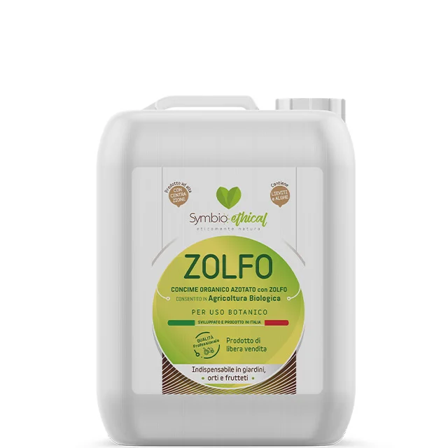 Органическое удобрение с серной кислотой, 40% симбиоэтический ZOLFO 5 литров, Сделано в Италии, для органического сельского хозяйства