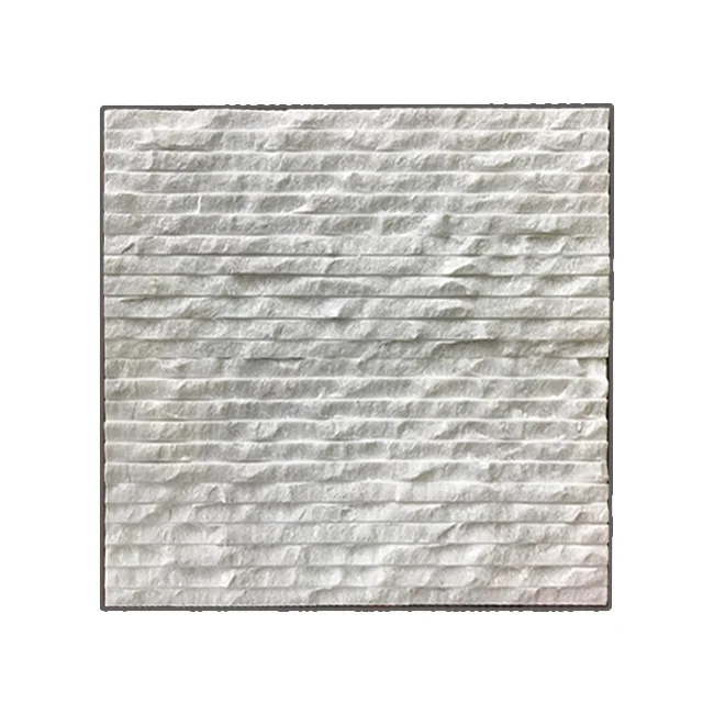 Milky White Marble Wave Shape Chiseled Tiles Made In Viet Nam Wholesale 100% Natural Material