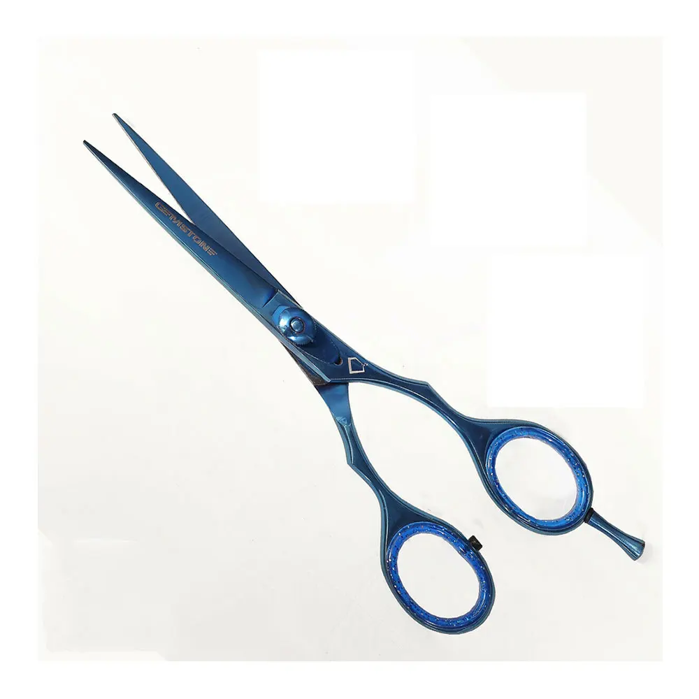 Low MOQ Customized Hair Barber Scissors Titanium Coating Cutting Hair Scissors Beauty Salon Stainless Steel Barber Scissors