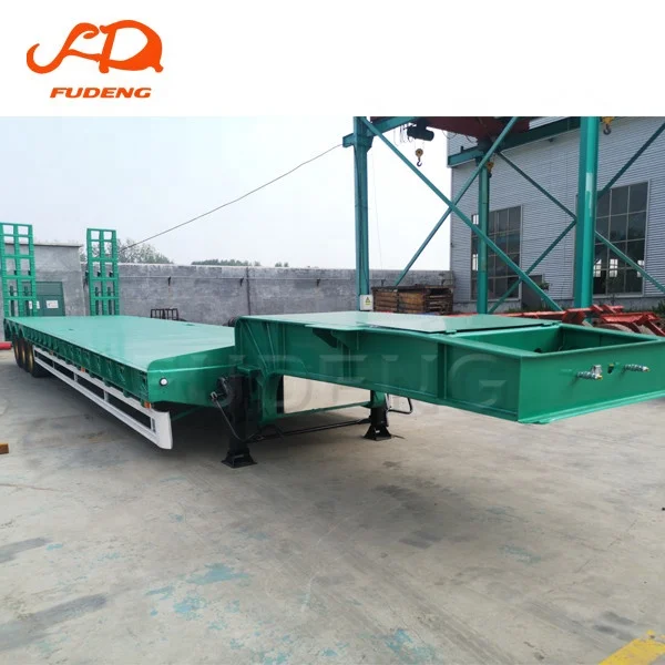 14 м механическый обработывающий lowboy грузовик с прицепом 50 / 60 70 тонн lowdeck полу прицеп задняя погрузчик низкой платформой