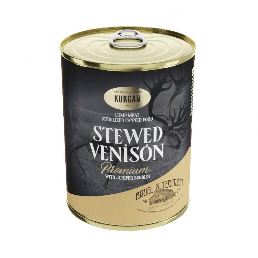 340 g Meat chunks Wholesale Russian Premium Quality with Juniper Berries Stewed Venison Sterilized Canned Meat