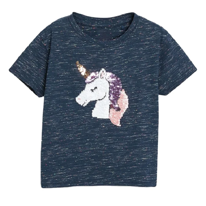 Wholesale Kids Clothes Print Pattern Girls 100% Organic Cotton T-shirts Direct Factory Manufacturer from Bangladesh