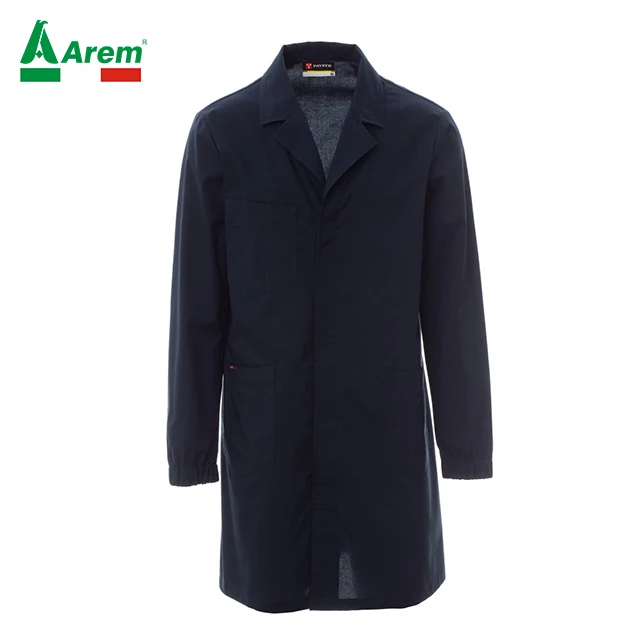 For B2B Navy blue Work coat custom logo shipping worldwide sample superior quality work company corporate engineers researchers