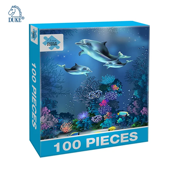 Kids Puzzle Game Dolphin Picture 100pcs Floor Puzzle Toys