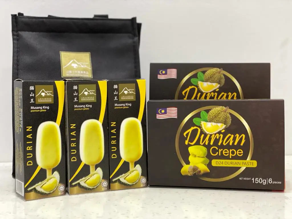 
Popsicle Stick Frozen Durian Premium Musang King Gelato Ice Cream from Fresh Durian Fruit D197 80ml 