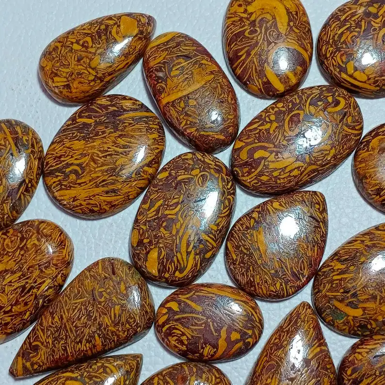 Natural Mariam Jasper Cabochon Gemstone Mariam Loose Stone Mix Shape and Size for Jewelry Pendants & Rings Making Use Bulk Sale