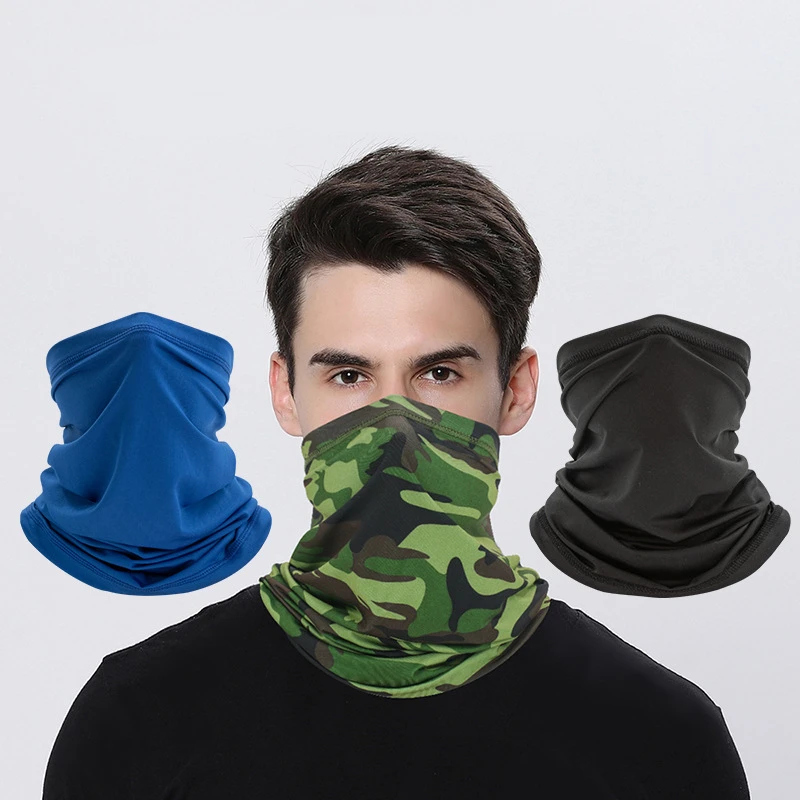 Outdoor headwrap Tactical Camouflage Mask Scarf Face Cover Breathable Polyester Neck Gaiter Camo Seamless Bandanas