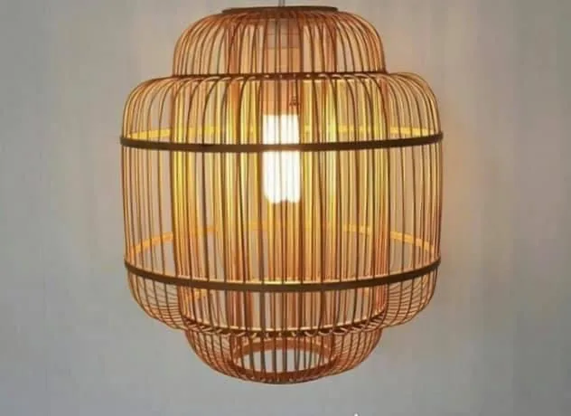 Modern Design Style 3500K (Warm White) Warm White Emitting Color Bamboo Lamp Wicker Rattan Export From Vietnam