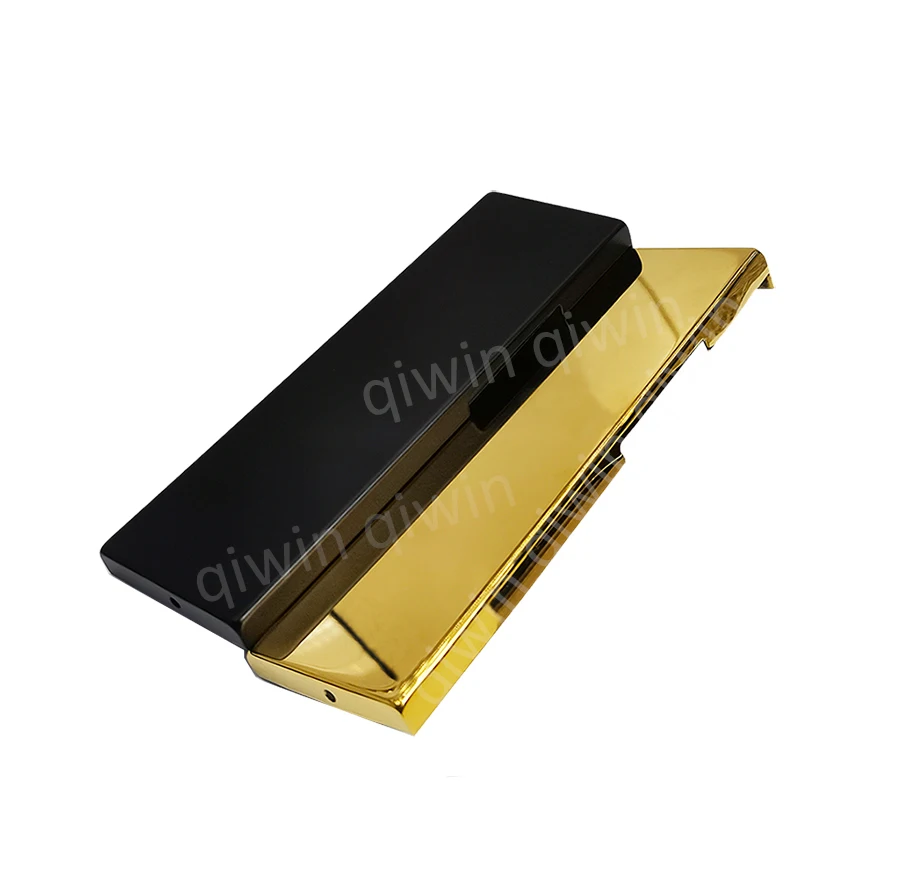 L Shape Gold Glass Door Accessories Aluminum Alloy Patch Hinge