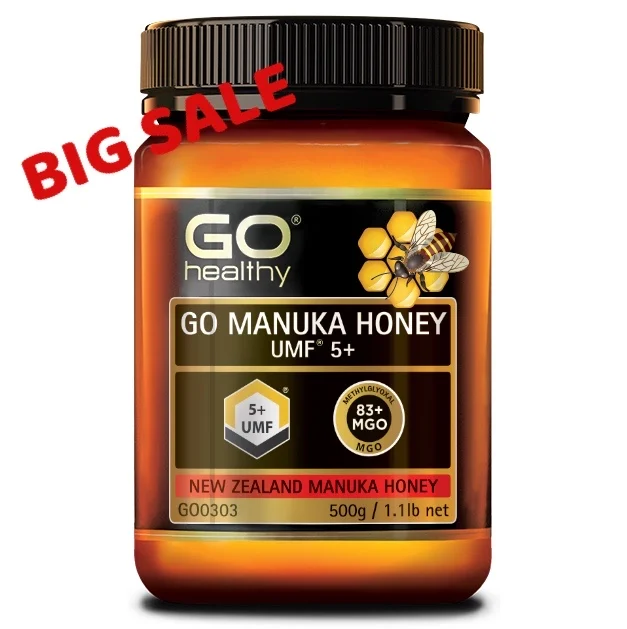 
Big Sale - GO Healthy MANUKA HONEY UMF 5+/MGO 83+ 500g - 100% Pure New Zealand Manuka Honey 