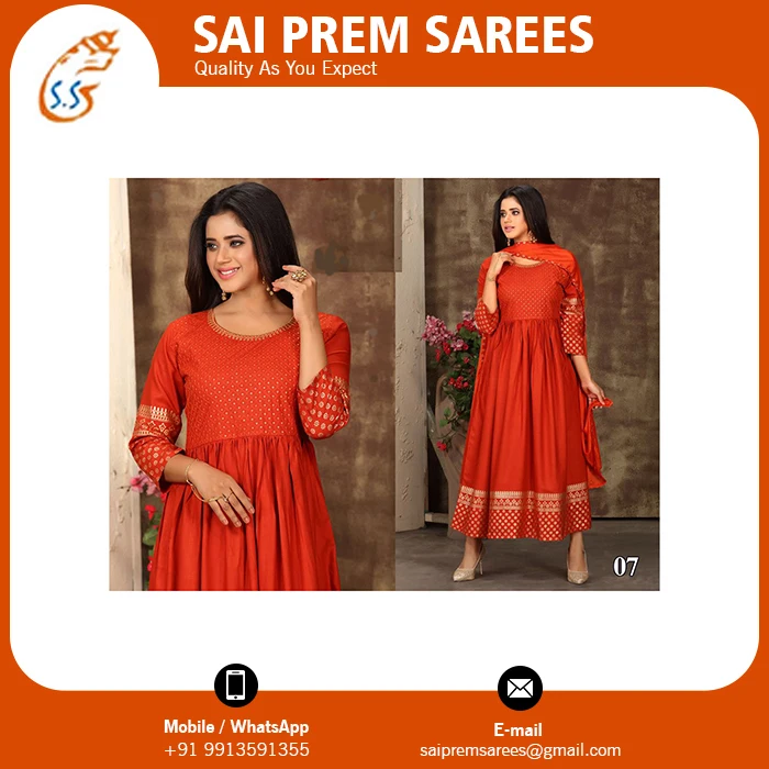 Лучшая Эксклюзивная коллекция длинного платья Reyon с последовательной работой и дупаттой по оптовой цене