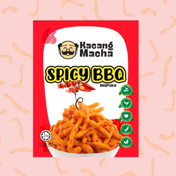 Оптовая продажа фруктовые и овощные закуски чипсы подходящие для вегетарианского Kacang Macha хрустящий вкус барбекю Muruku