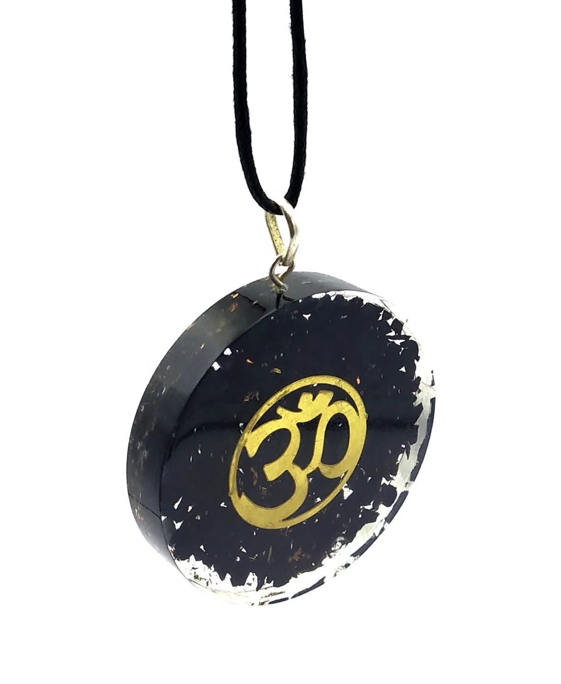 Factory Price Natura Shungite Holistic Om Orgonite Pendant |  Orgonite Product | EMF Protection Pendant
