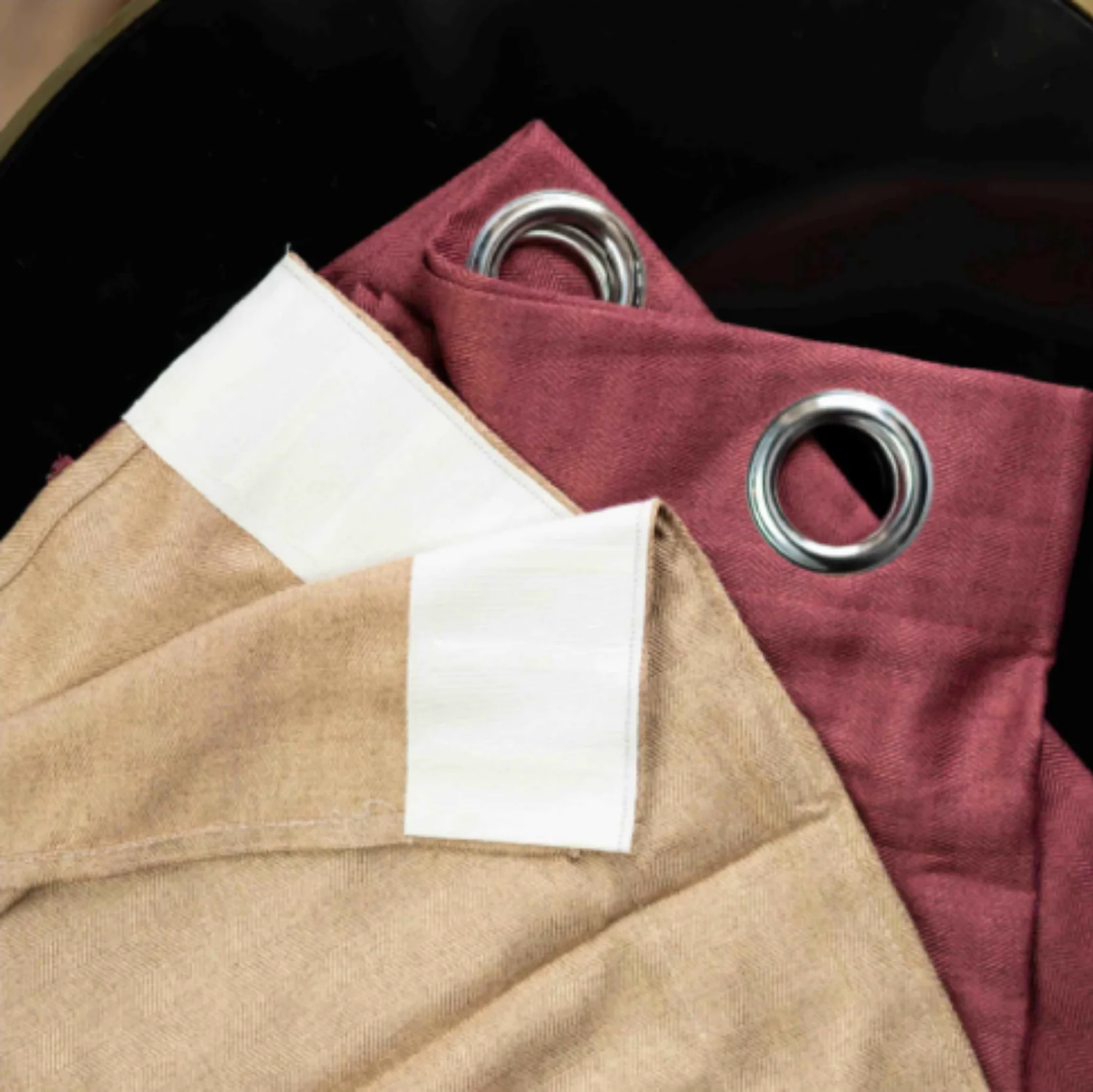 Top Choice For The Herringbone Plain Solid Color 85% Black out Luxury Fabric Curtain For Living Room Shipping From Malaysia