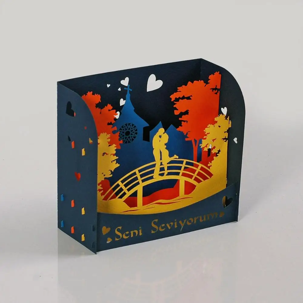 New Arrival For Decoration And Gift Pop Up 3D Greetings Card Valentine - Printing Custom Design from HMG Supplier