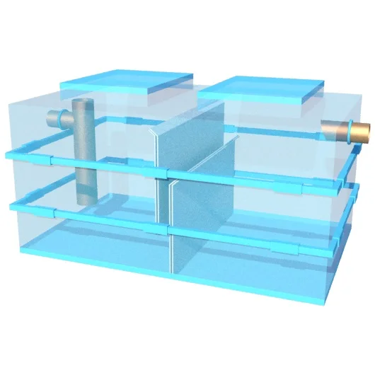 Polypropylene Ground Workshop 1720*1120*1000 mm OPP 11,0-750 (3 liters/sec) Grease Trap For Restaurants / Food Industries