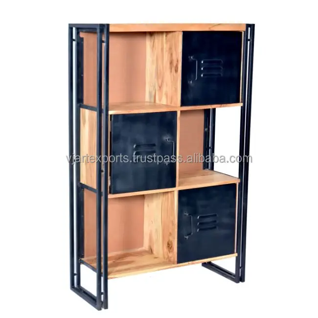 Unique Designer Fine Quality Indian Furniture By Famous Manufacturer Industrial Urban Design Wooden Metal Drawer Cabinet