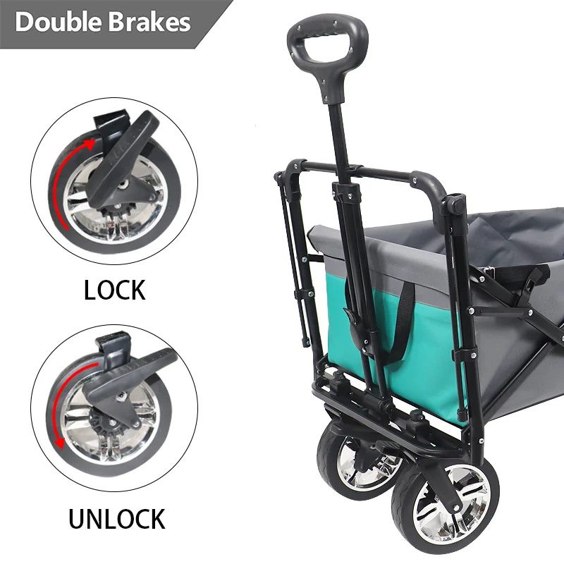 Supermarket hot sell Mini Camping trolley folding wagon carts foldable outdoor utility wagon