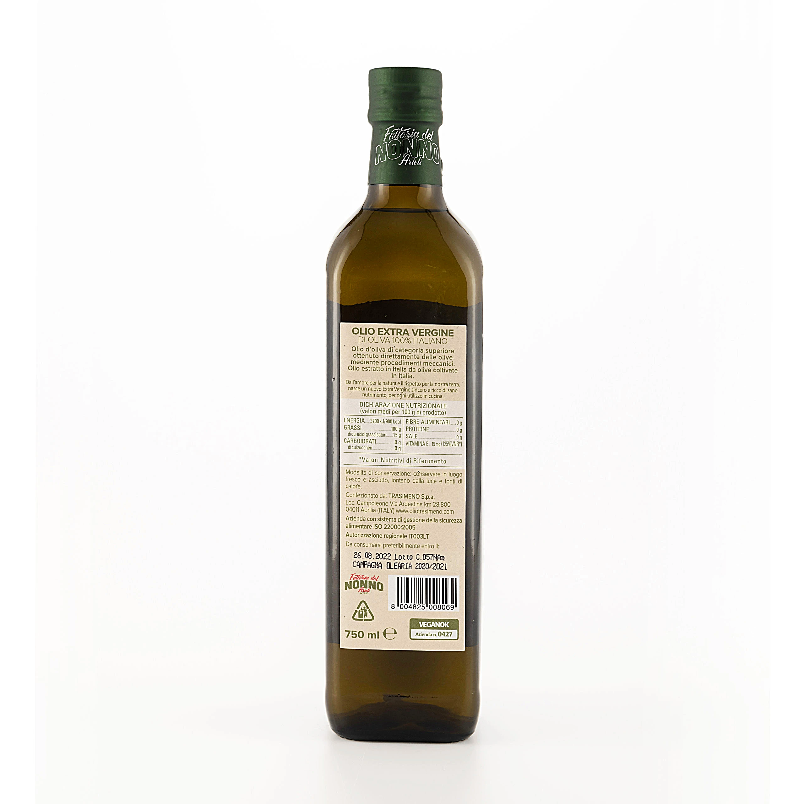 Highest Quality Italian Vegan Extra Virgin Olive Oil ARIOLI FATTORIA DEL NONNO for dressing