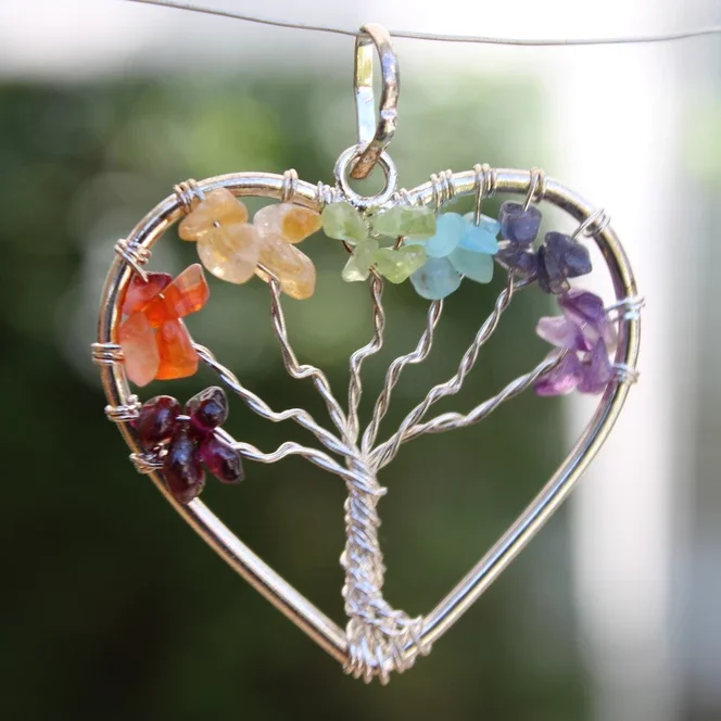 Tree of Life Pendants : 7 Chakra Tree Of Life Pendant Necklace Copper Natural Stone Necklace Women