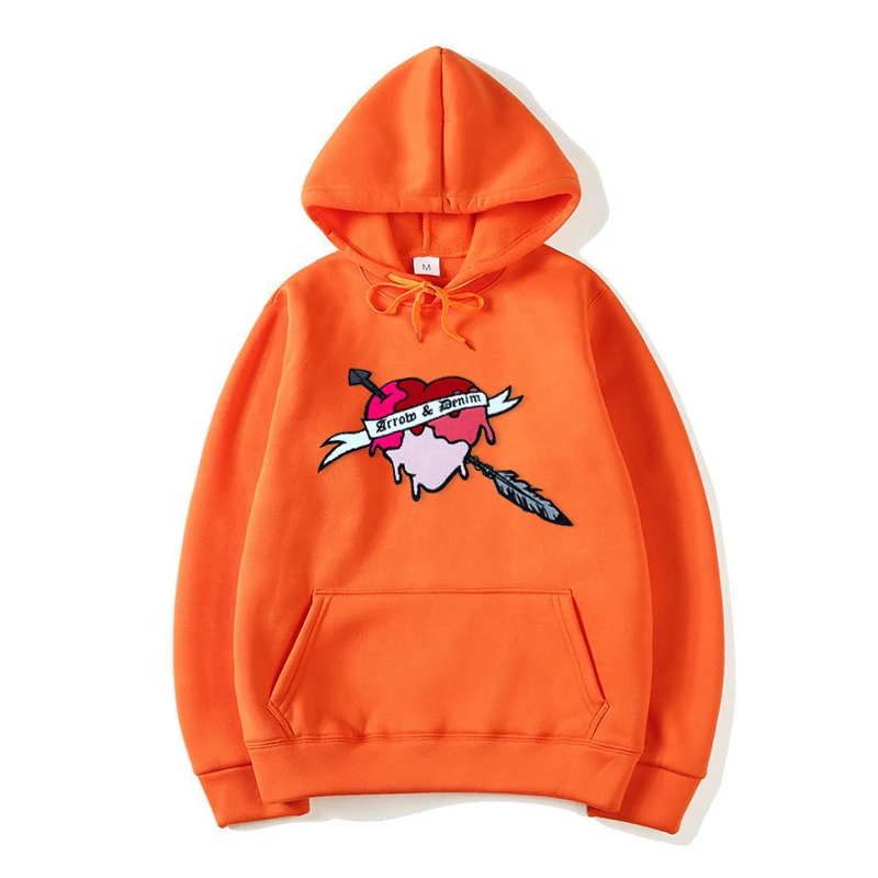 Wholesale Custom Chenille Patch Hoodie Customized Embroidery Logo Oversized Unisex Pullover Cheap Hoodie/white patches hoodies