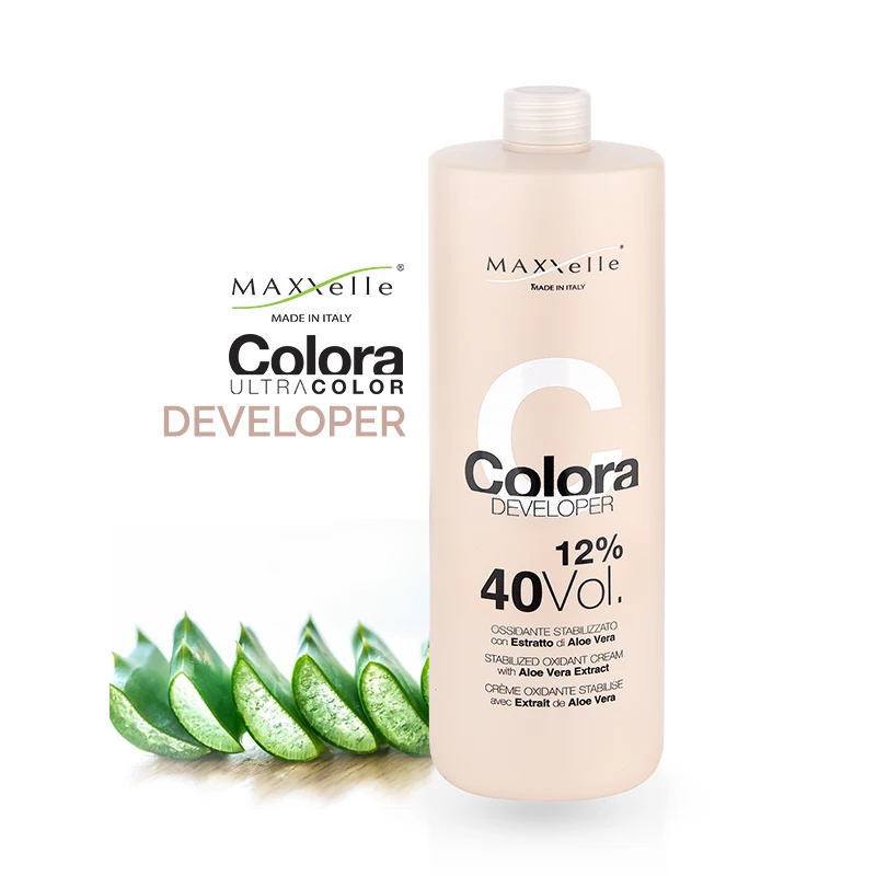 Color Cream Developer 12% 40V Stabilized Oxidant with Aloe Vera 100% Made in Italy Hair 1000 ml