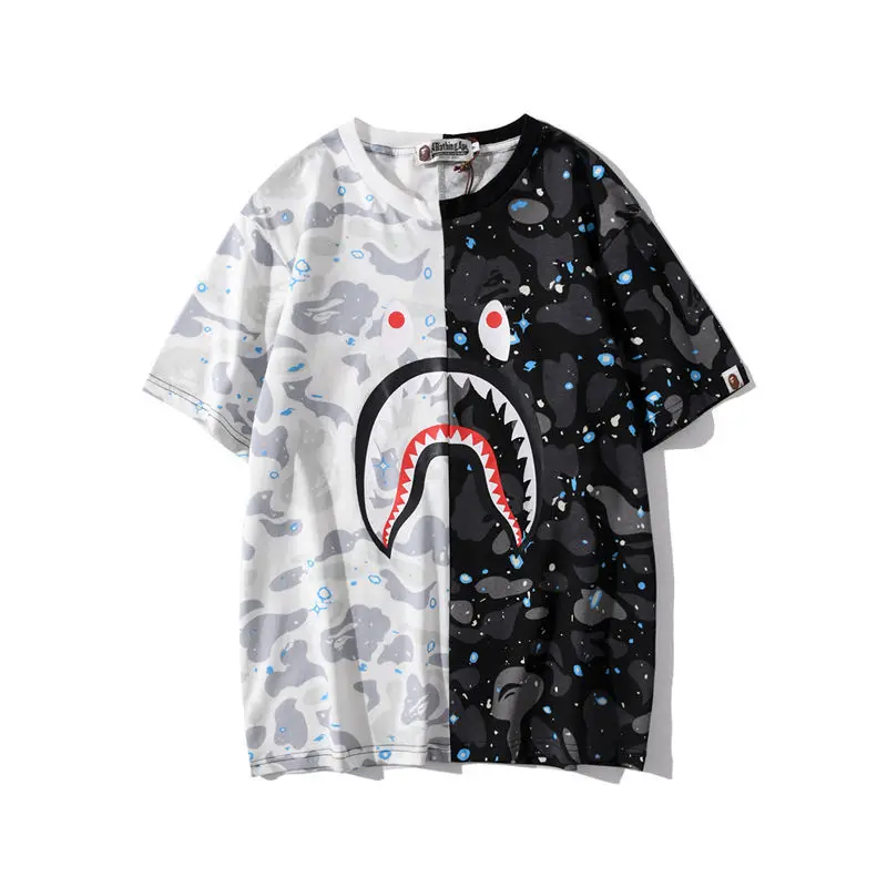 Хлопковые мужские футболки с коротким рукавом марки bape футболка Детский обаянный камуфляжной сублимацией балахон