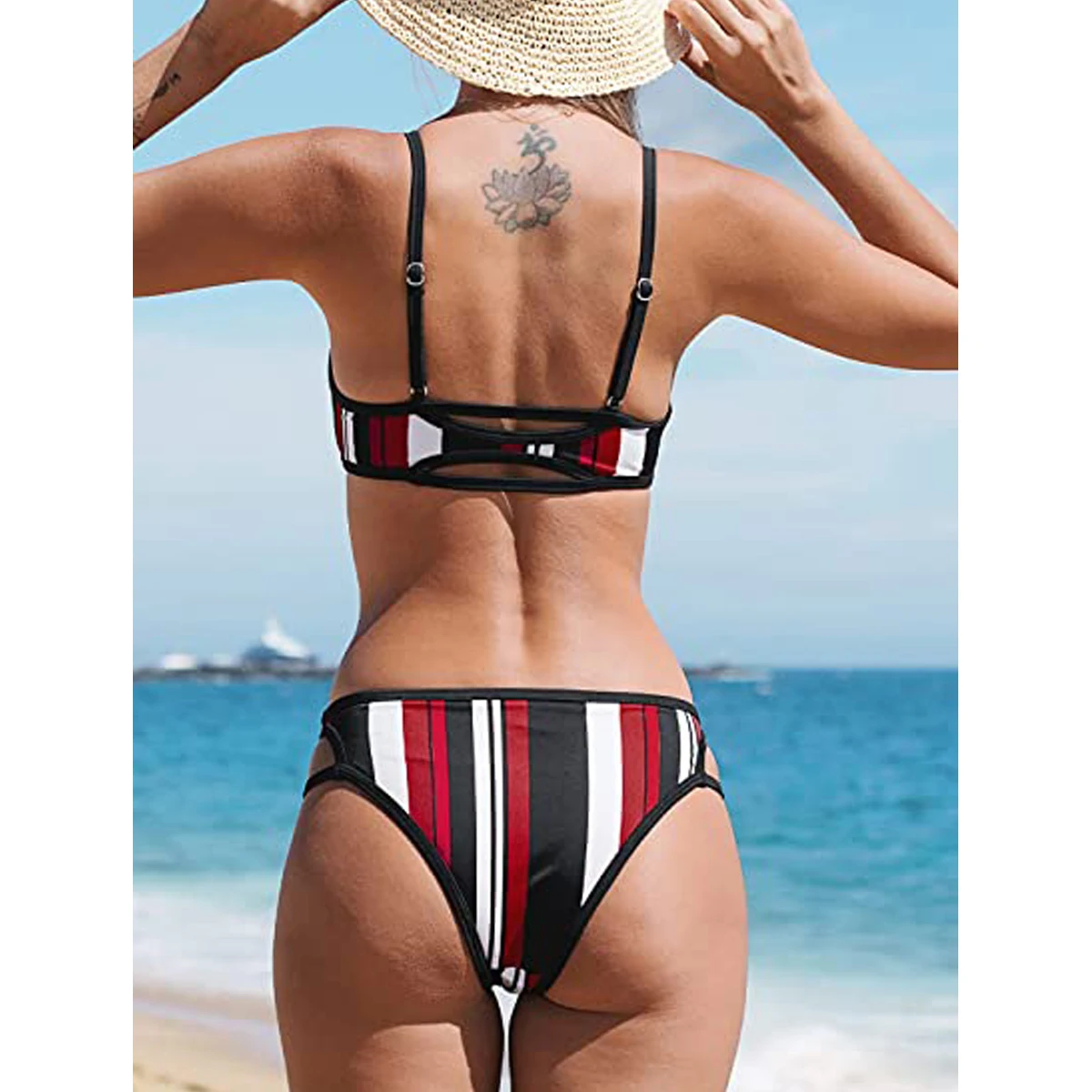 2 Piece Swimsuit Summer Sexy Women Mesh Long Sleeve High Waist Bikini Set Push Up Swimwear Bra+Bottom+Cover Up Swimsuit