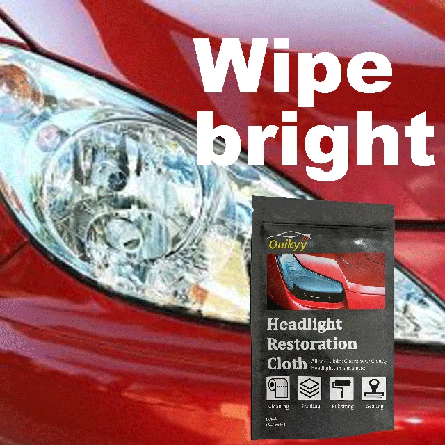 
All in One Headlight Restoration Wipe Car Headlight Cleaner Cloth Instant Remover of Haze and Foggy Lens UV Protection 12 Months 