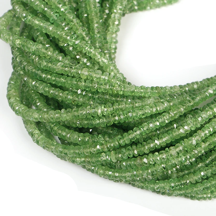 3-5 мм граненые бусины из натурального Tsavorite круглой формы, граненые бусины Tsavorite для изготовления ювелирных изделий