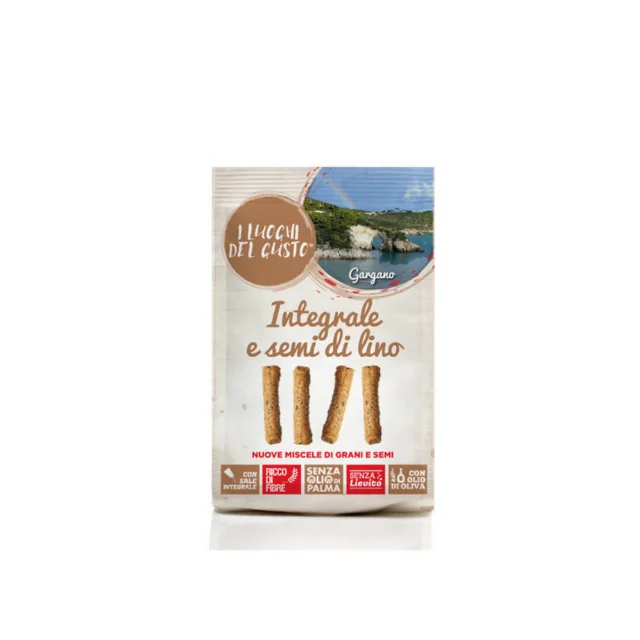 Premium Quality Bread Sticks LDG with Wholemeal Flour and Linseeds Finger Food for aperitifs 150g