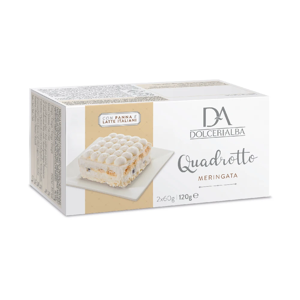 Premium Quality Made in Italy Meringata Frozen Dessert 2 Individual Portions (60gx2) 120g Wholesale