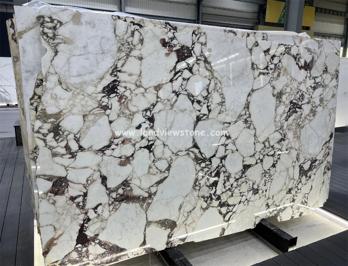 White Marble Wall and Floor Tiles Calacatta Viola Red Marble For Bathroom and Kitchen Decoration