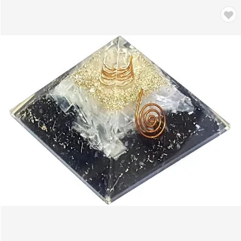 Tourmaline & Selenite Super Protection Reiki Orgone Pyramid Powerful protection Combination Natural Stone Metaphysical Healing