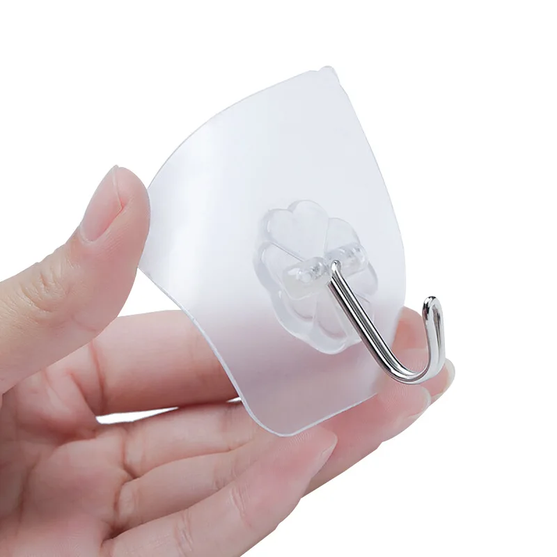 Cheapest Waterproof Transparents Sticky Hooks for Bathroom Self Adhesive Door Wall Hook Hanger Suction Kitchen Storage Garla