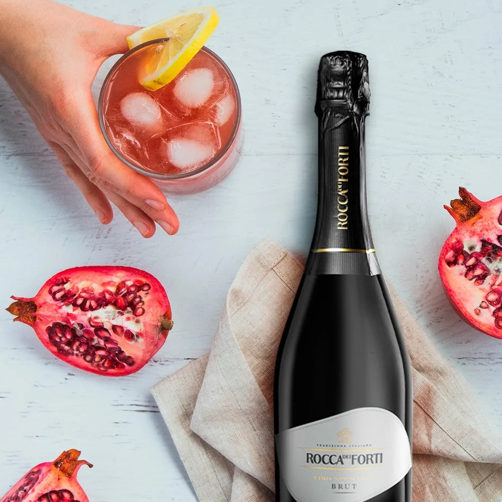  Итальянское Сверкающее вино Rocca dei Forti Brut 750 мл стеклянная бутылка оптовая