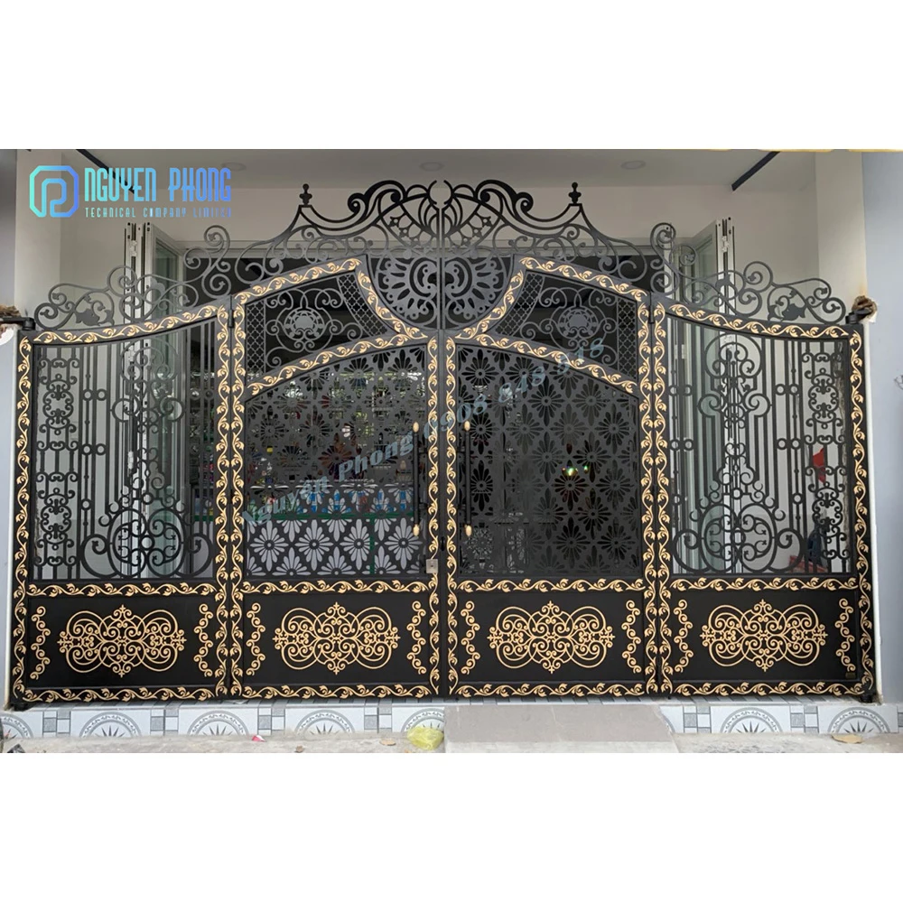 Высокий стандарт как находимся в категории golg поставщиков производительная Складная оцинкованная кованого железа основной двойной конструкции ворот