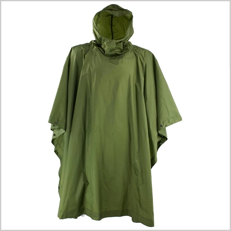 Camouflage Heavy-Duty Waterproof Rain Jacket Long Nylon and Polyester Poncho Coats for Outdoor Security OEM Available