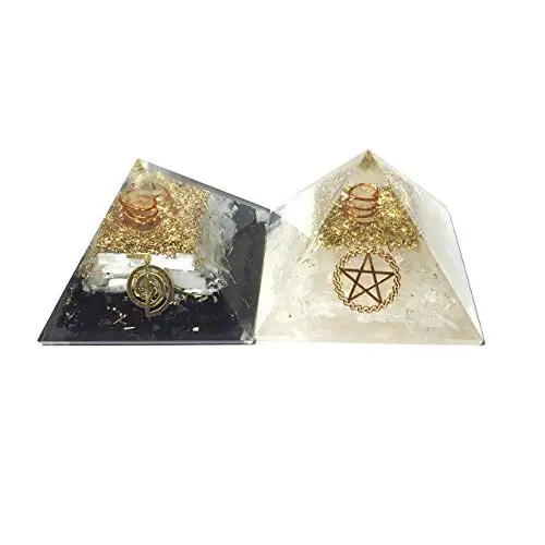 Crystal & Amethyst Orgone Pyramid With Crystal Point : Wholesale Orgone Energy Pyramids : Wholesale Orgonite Pyramids Orgone