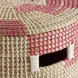 Vietnamese Natural Seagrass Storage Baskets Hamper Laundry African Basket for Home Decoration